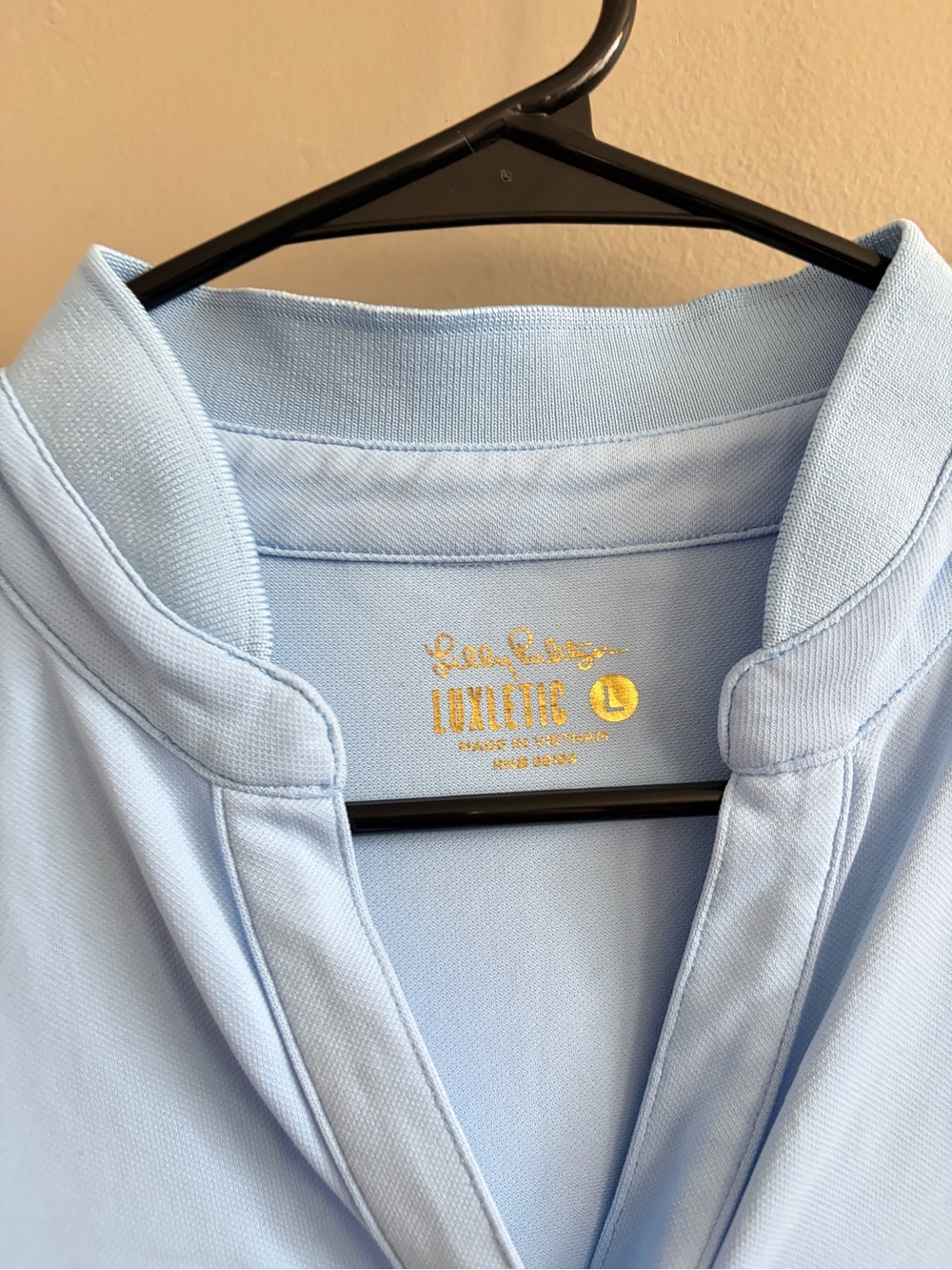 Lilly Pulitzer Luxletic Baby Blue Golf shirt large - Picture 3 of 3
